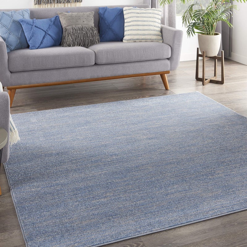 Nourison Home Nourison Essentials Blue Grey 7' x Square Area Rug - Easy Clean, Non Shedding, Bed Room, Living Room, Dining Room, Kitchen (7' x Square) - Image 1