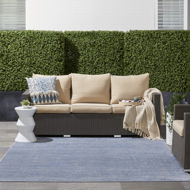 Nourison Home Nourison Essentials Blue Grey 7' x Square Area Rug - Easy Clean, Non Shedding, Bed Room, Living Room, Dining Room, Kitchen (7' x Square) - Image 4