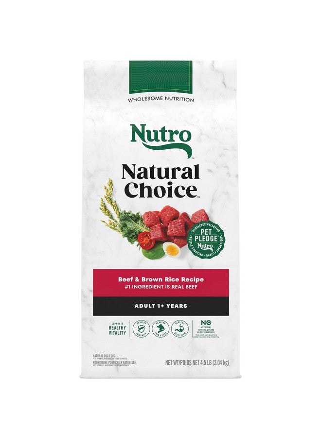 نوترو طعام الكلاب الجاف الطبيعي Nutro Natural Choice للبالغين، وصفة لحم البقر والأرز البني، 4.5 رطل. - Image 1