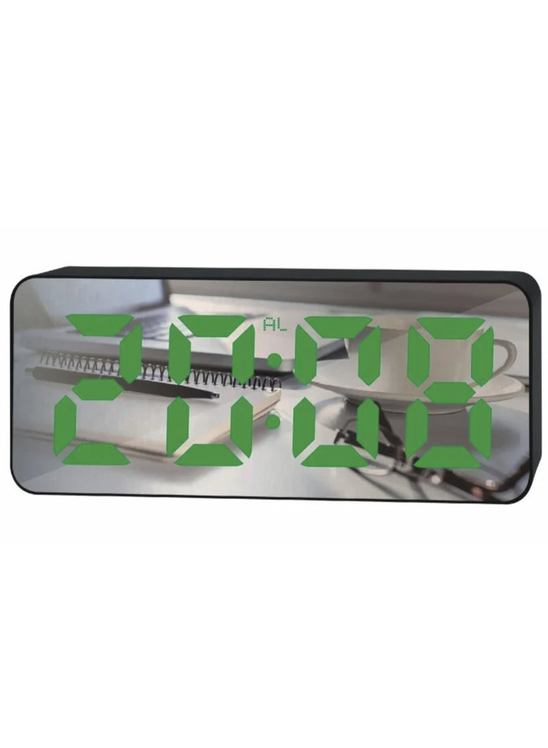 Led Mirror Clock Large Display Battery And Usb Powered - Image 1