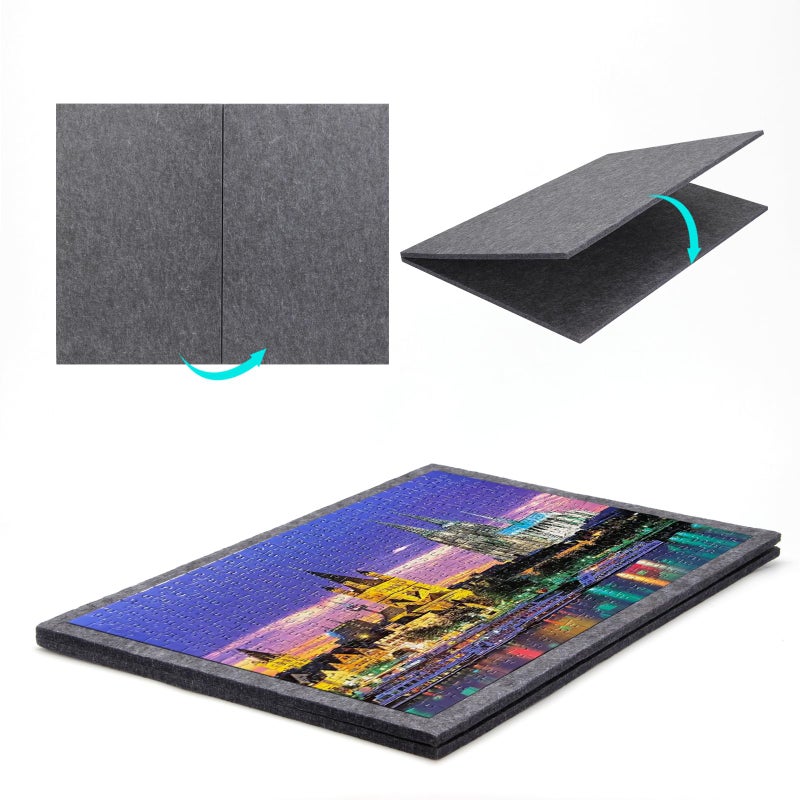 YINSHCO Foldaway Puzzle Board Felt Mat for up to 1000 Pieces of Jigsaw Puzzle, Portable Foldable Puzzle Pad for Easy Storage Puzzles, 1 Pack (1000 Pieces) - Image 3