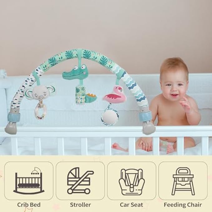 BABY STROLLER ARCH TOY, BOUNCER TOY BAR PLUSH TOYS FOR TODDLER (ANIMAL) - Image 5