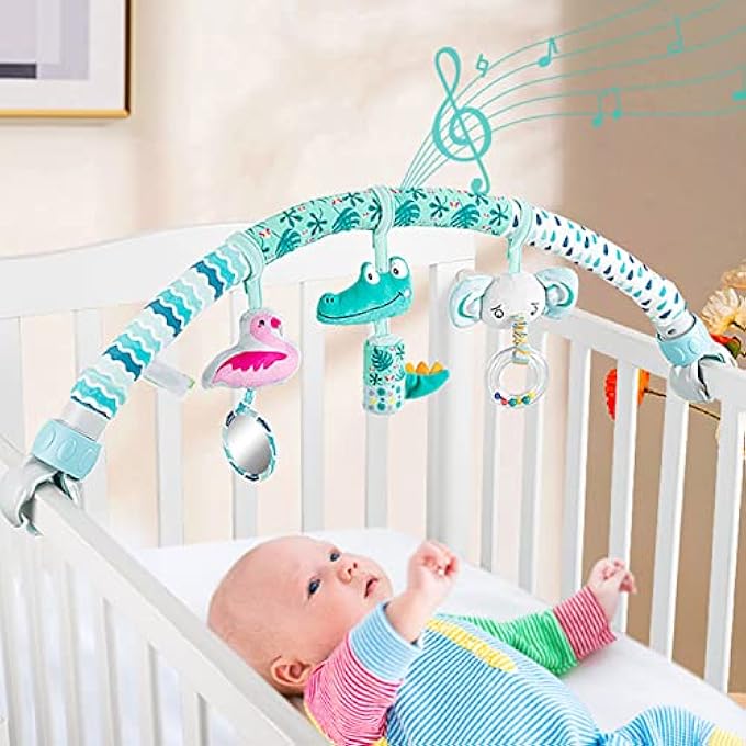 BABY STROLLER ARCH TOY, BOUNCER TOY BAR PLUSH TOYS FOR TODDLER (ANIMAL) - Image 2