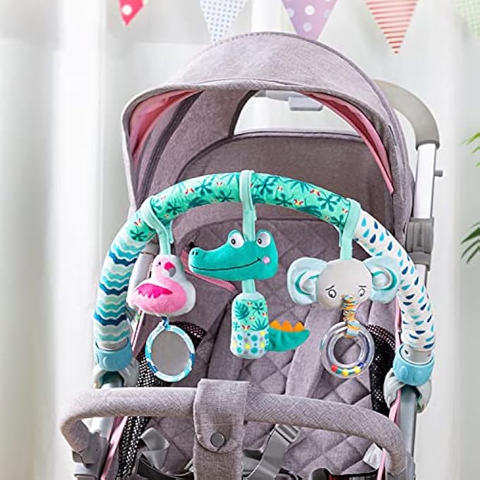 BABY STROLLER ARCH TOY, BOUNCER TOY BAR PLUSH TOYS FOR TODDLER (ANIMAL) - Image 3