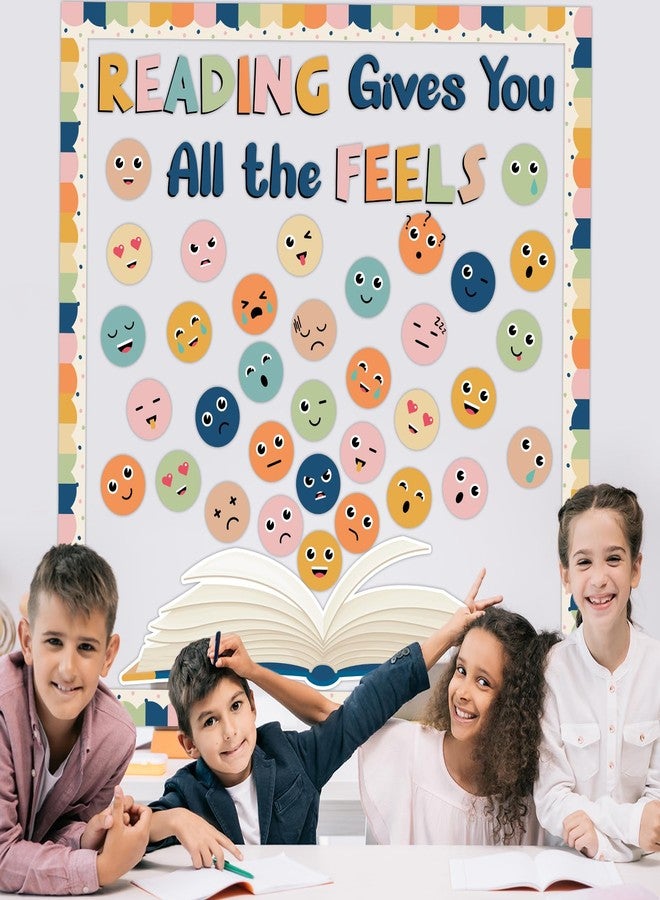 CHUNNIN Reading Bulletin Board Classroom Decorations Set Reading Gives You All The Feels Bulletin Board Boho Emotion Feeling Cutout for Classroom Chalkboard Wall Decor for Teacher Preschool Elementary - Image 5