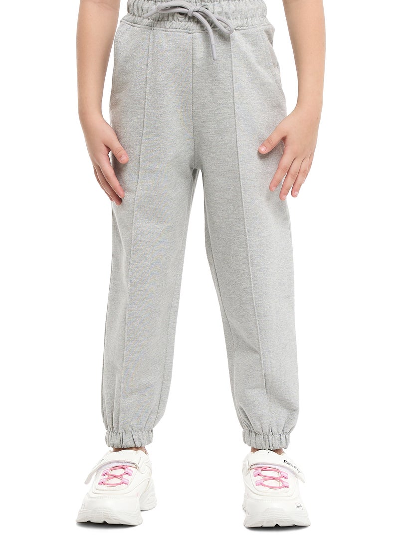 فكتور اند جين طقم بناتي قطعتين تريه شيك قابل للوجه بالترتر - رمادي فاتح - Image 4