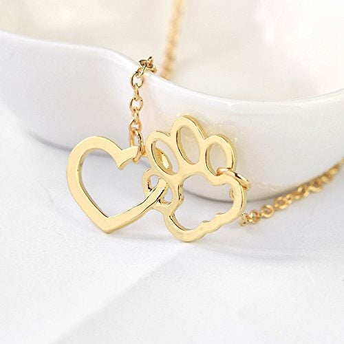 Sisadodo Paw Print Necklace for Women Girls Dog Cat Pet Footprints Choker Necklace Jewelry for Birthday Christmas Gifts Gold - Image 4