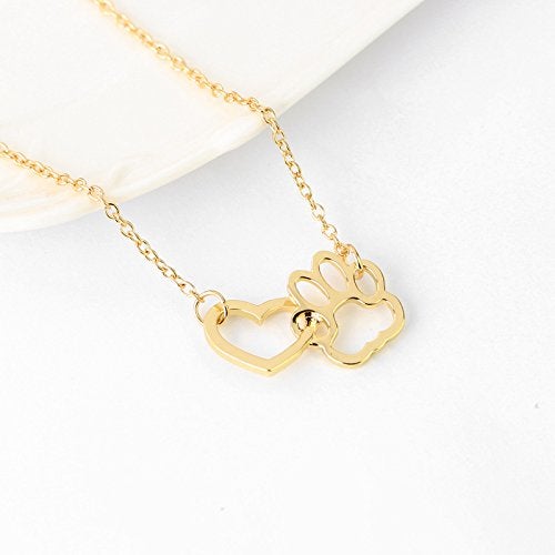 Sisadodo Paw Print Necklace for Women Girls Dog Cat Pet Footprints Choker Necklace Jewelry for Birthday Christmas Gifts Gold - Image 2