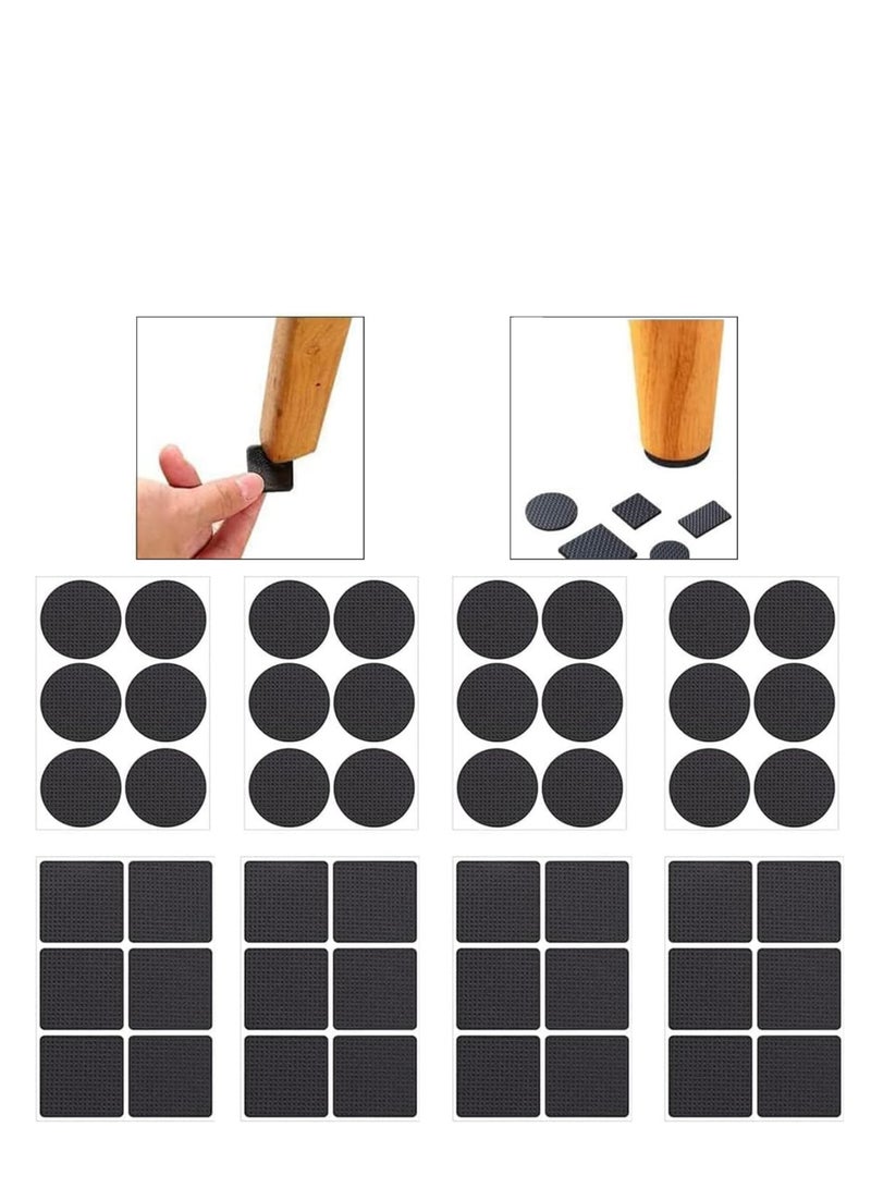 Furniture Feet Pads, DMG 48Pcs Non-Slip Rubber Furniture Pads, Wood Floor Protector Pads, Self Adhesive Anti Slip Furniture Chair Leg Pads, Anti Scratch Thickened Multifunctional Table Foot Pad  - Image 1