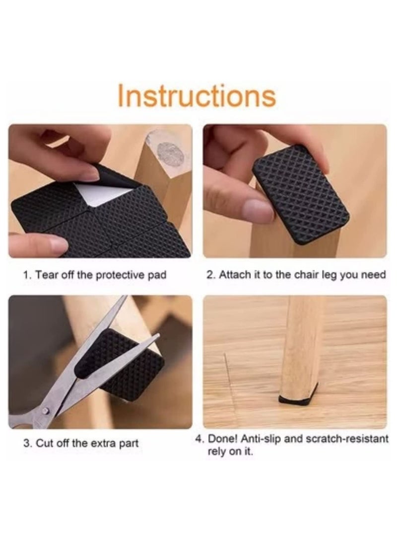 Furniture Feet Pads, DMG 48Pcs Non-Slip Rubber Furniture Pads, Wood Floor Protector Pads, Self Adhesive Anti Slip Furniture Chair Leg Pads, Anti Scratch Thickened Multifunctional Table Foot Pad  - Image 5