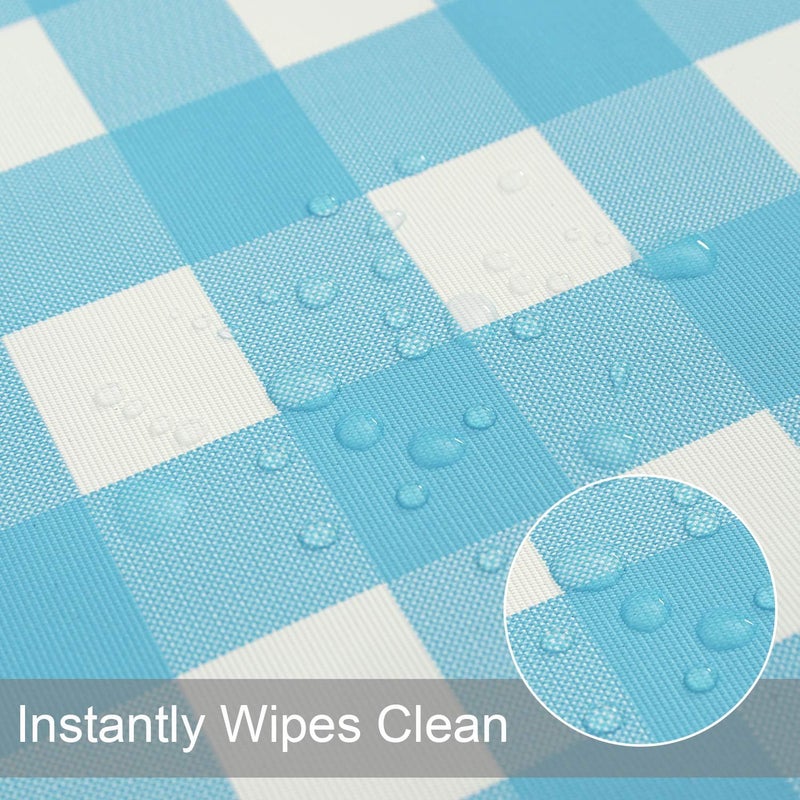 Obstal All temp range compatible build 100% Waterproof Vinyl Table Cloth, Oil-Proof Spill-Proof PVC Rectangle Tablecloth, Wipeable Plastic Table Cover for Outdoor, Picnic, Camping,Light Blue,54 x 120 Inch Permanent & temporary usable - Image 3