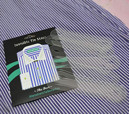 WINGKIND Invisible Tie Stays Tie Keeper Tie Clip, Great Alternative to Tie Tacks or Tie Bars (Pack of 10) - Image 2
