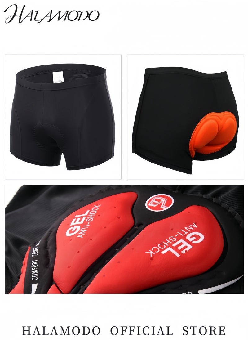HALAMODO - Men's Cycling Underwear Shorts with 4D Padding Lightweight Bicycle Biking Undershorts Breathable Ergonomic Design Bicycle MTB Underpants - Image 1