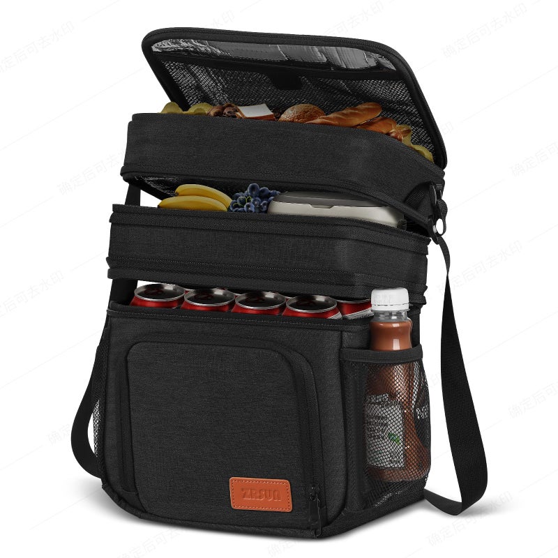 ZRSUN Insulated Lunch Bag for Women Men Reusable 3 Layers Lunch Box Women Expandable Reusable Waterresistant Lunch Box for Work Travel Office Picnic Hiking - Image 2