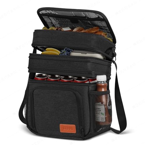 ZRSUN Insulated Lunch Bag for Women Men Reusable 3 Layers Lunch Box Women Expandable Reusable Waterresistant Lunch Box for Work Travel Office Picnic Hiking - Image 1