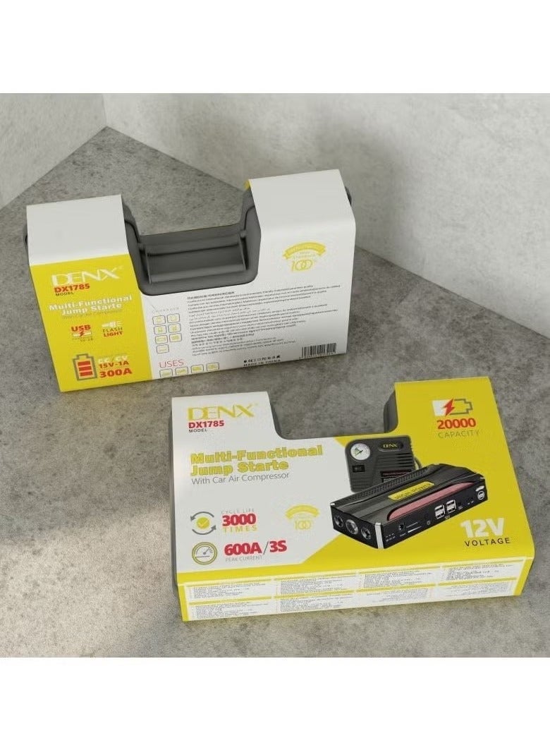 Denx DX1785 portable battery with car subscription for the car with a power of 20000 mAh + multi-use air blower - Image 3