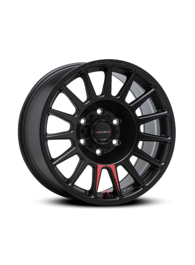 لينسو فينوم-8 (VN8) قياس 17x8.5 مسامير 6x130 أوفست ET20 سنتر بور 84.1 – لون أسود ساتن (MKW) - Image 1