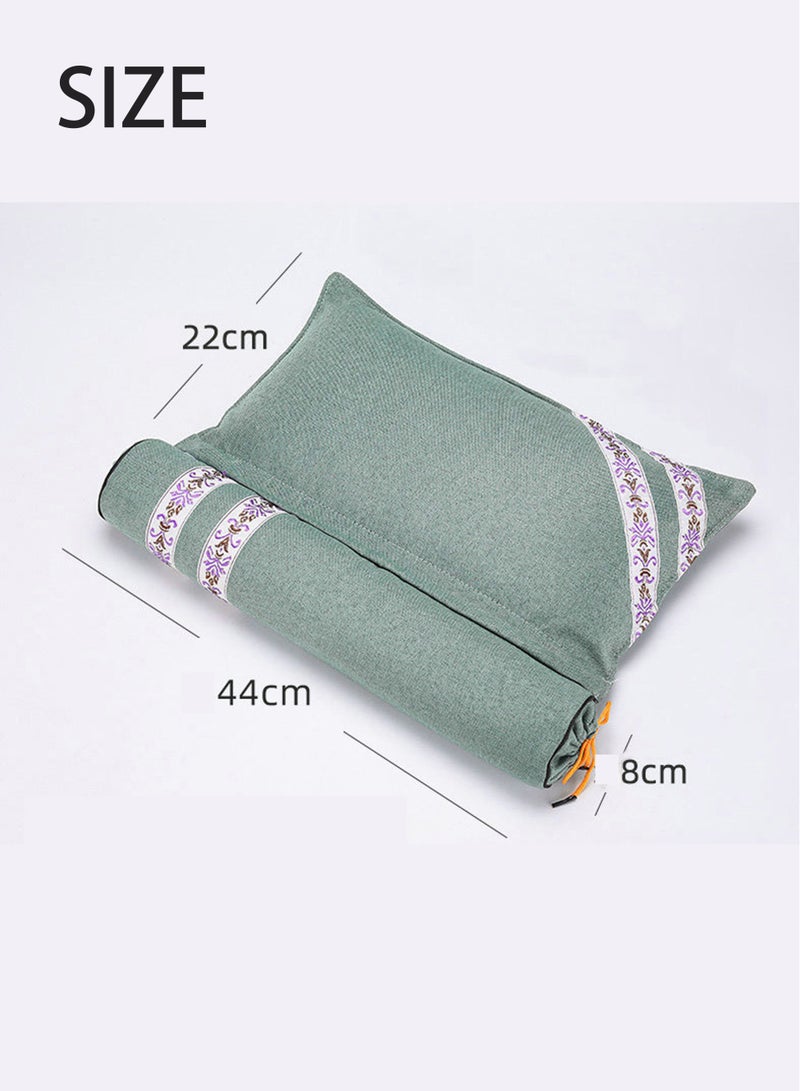 وضع الزن وسادة مزدوجة باللون الأخضر الزيتوني -وحدة العلاج بموجورت مع بكرة دعم قطني قابلة للفصل (الكتان المصنوع في الصين) - Image 3