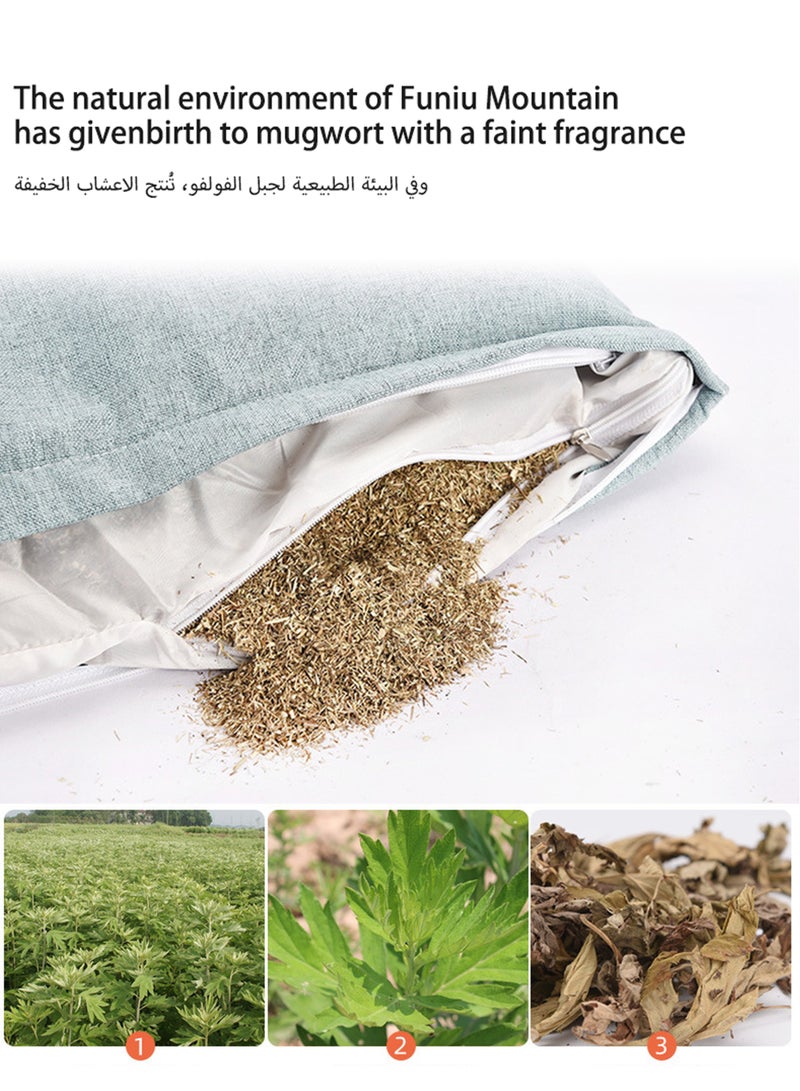 وضع الزن وسادة مزدوجة باللون الأخضر الزيتوني -وحدة العلاج بموجورت مع بكرة دعم قطني قابلة للفصل (الكتان المصنوع في الصين) - Image 2