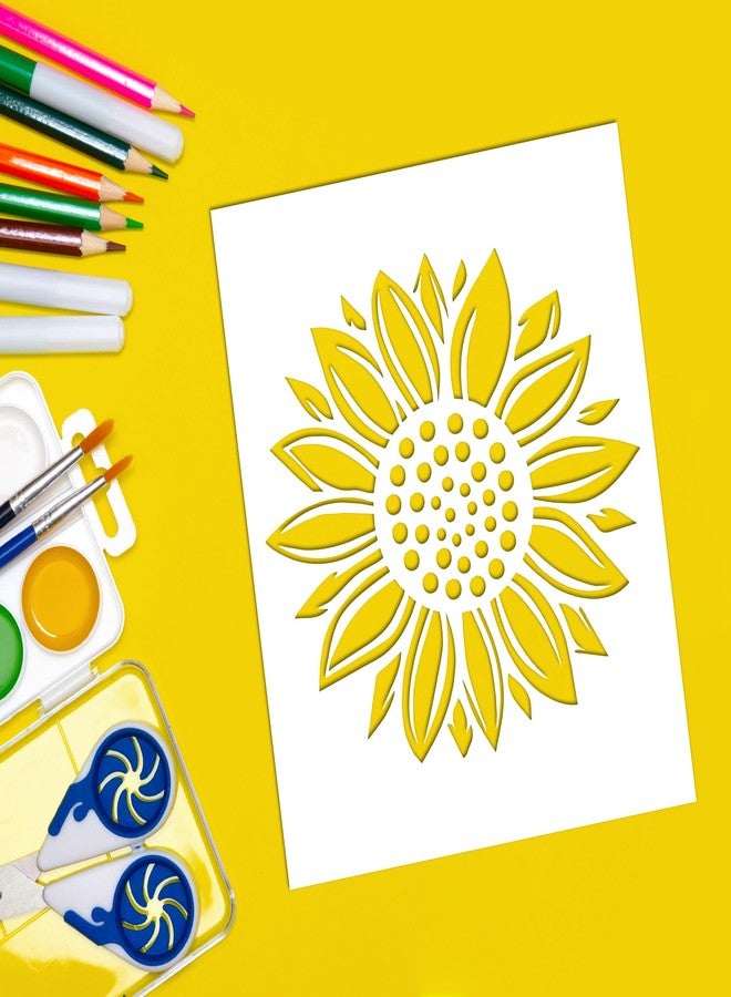 Keluna Sunflower Stencils for Painting - 11.8 * 14.7 Inch Stencils for Painting on Wood Canvas Wall Rock, Wall Stencils for Painting Large Pattern, Floor Tile Stencils Furniture Indoor Outdoor Decor - Image 2