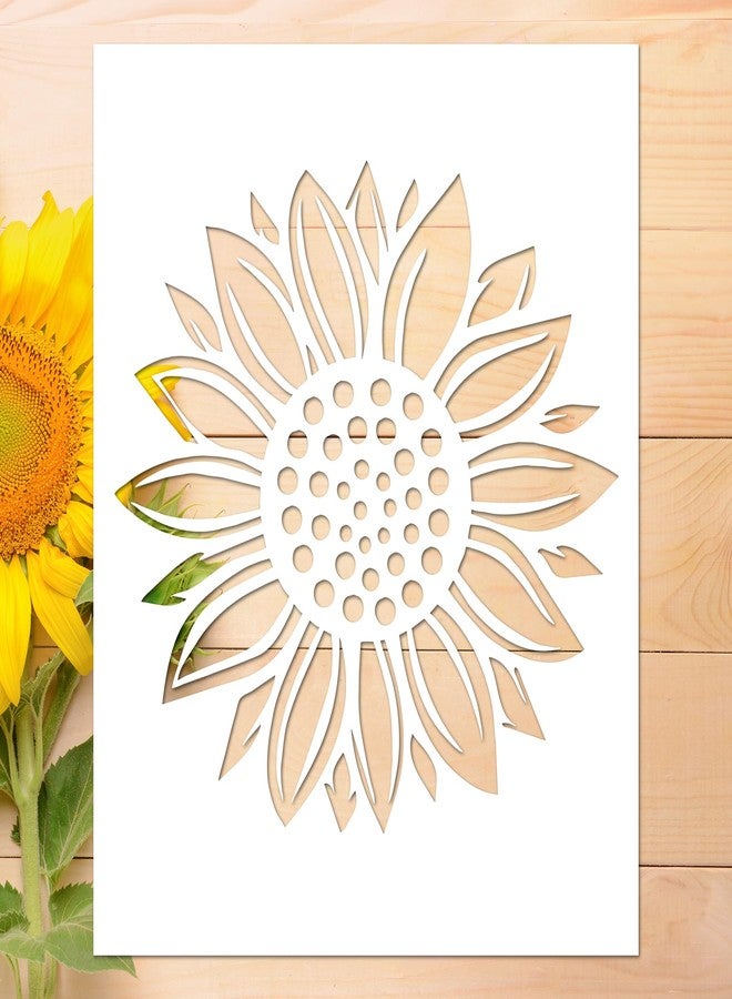 Keluna Sunflower Stencils for Painting - 11.8 * 14.7 Inch Stencils for Painting on Wood Canvas Wall Rock, Wall Stencils for Painting Large Pattern, Floor Tile Stencils Furniture Indoor Outdoor Decor - Image 1