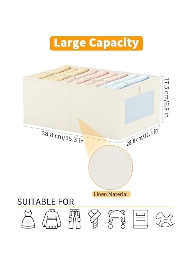 TRASSLE 4 Pack Closet Organizers and Storage Bins, Storage Containers for Organizing Clothing, Jeans, Toys, Books, Shelves, Wardrobe - Closet Organizer, Large Storage Boxes Baskets with Window  - Image 2