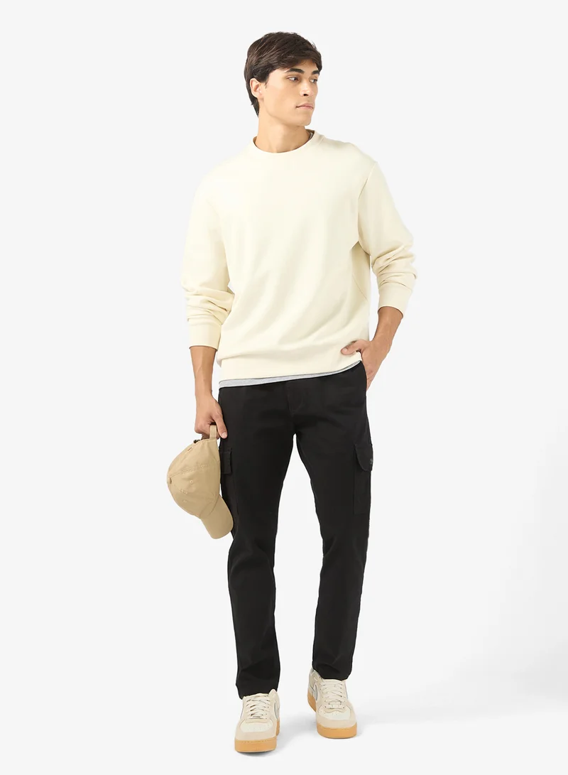 Seventy Five Black Premium Slim Fit Cargo Pants for Men | Best Price UAE