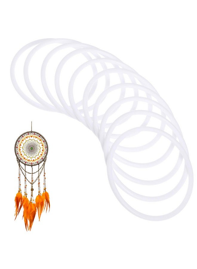 HEALLILY 20Pcs White Plastic Ring Hoops Dream Catcher Round Hoops Macrame Rings Wrapping Circle Plastic Circle For Diy Craft Dream Catcher (110Mm) - Image 1