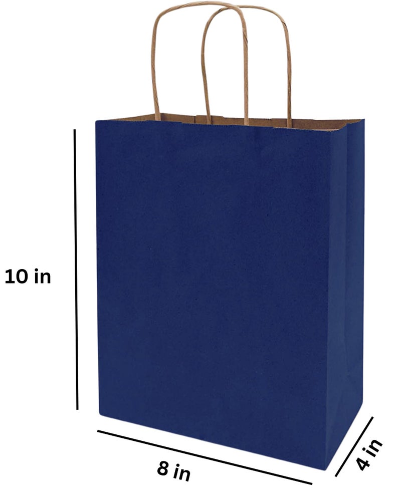 RanGit Bhumi Gift Bag (Blue)- 50pcs 8x10x4 in Small Paper Bags for Corporate event, Party Favor Goodie Bag, Craft Paper Return Gifting Covers I Disposable Recyclable (Small- Blue, Pack of 50) - Image 2
