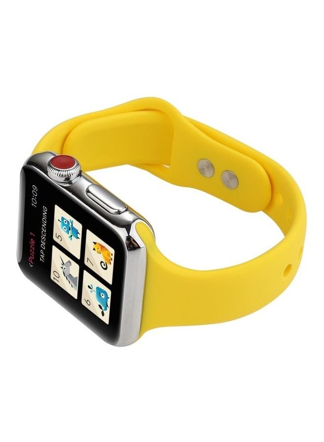 BGM Silicone Double Buckle Replacement Wrist Strap Yellow - Image 5