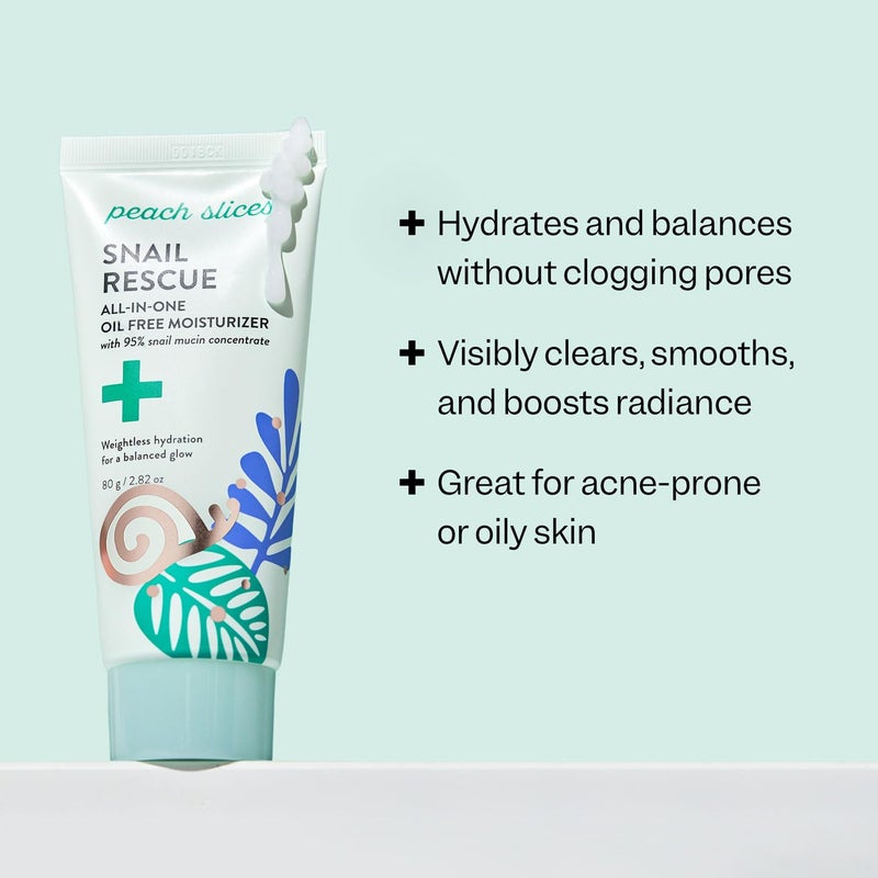 Peach Slices - Snail Rescue All-in-One Oil Free Moisturizer (2.82 oz) - 95% Snail Mucin Concentrate - Weightless - Birch Juice, Hyaluronic Acid & Cica - Vegan, Cruelty Free, Korean Skin Care & Beauty - Image 2