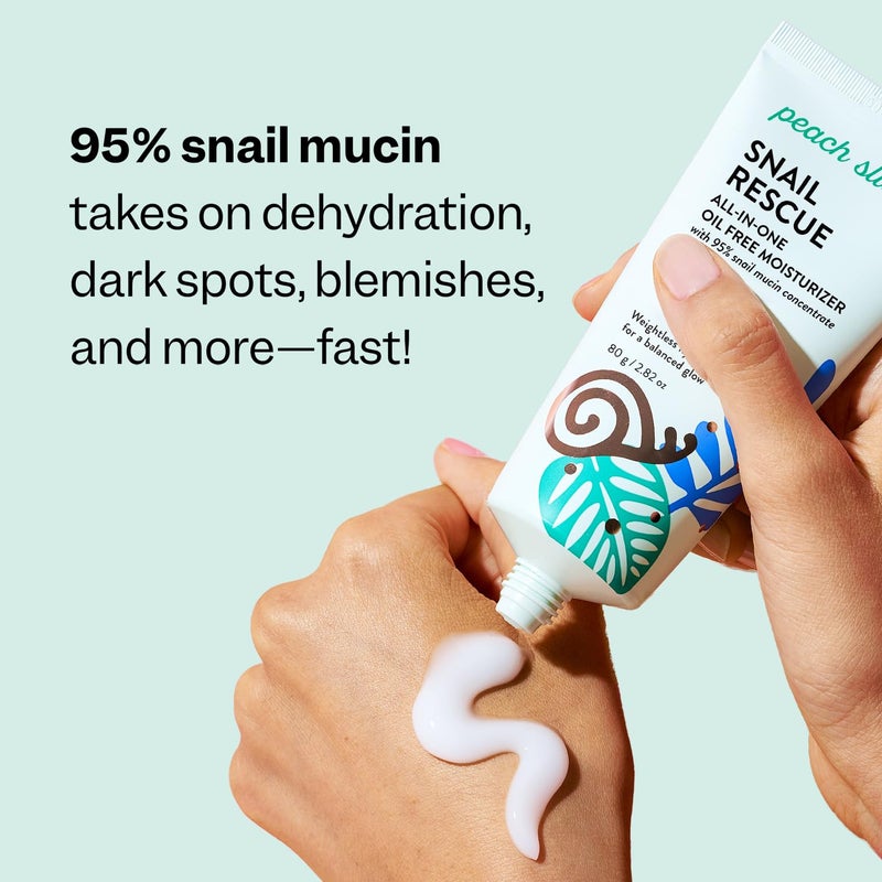 Peach Slices - Snail Rescue All-in-One Oil Free Moisturizer (2.82 oz) - 95% Snail Mucin Concentrate - Weightless - Birch Juice, Hyaluronic Acid & Cica - Vegan, Cruelty Free, Korean Skin Care & Beauty - Image 4