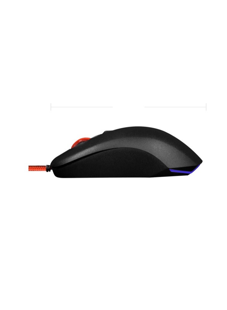 ماوس  Rhasta ll G13 RGB، كابل USB مجدول من النايلون مع مستشعر ألعاب بصري، 2400 نقطة في البوصة، معدل اقتراع 125 هرتز، 5 مليون نقرة مدى الحياة، ماوس ألعاب للكمبيوتر الشخصي أو الكمبيوتر المحمول - Image 2