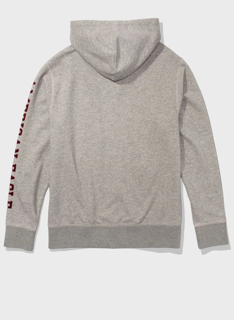 American Eagle Logo Sleeve Zip Through Hoodie
