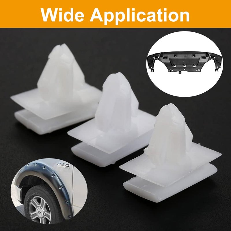 Mtsooning 15PCS Rocker Panel Moulding Rivets, White Nylon Moulding Clips, Side Skirt Sill Fasteners, Universal Car Retainers Compatible with Buick Excelle GM Chevy Avalanche 25693852 - Image 5