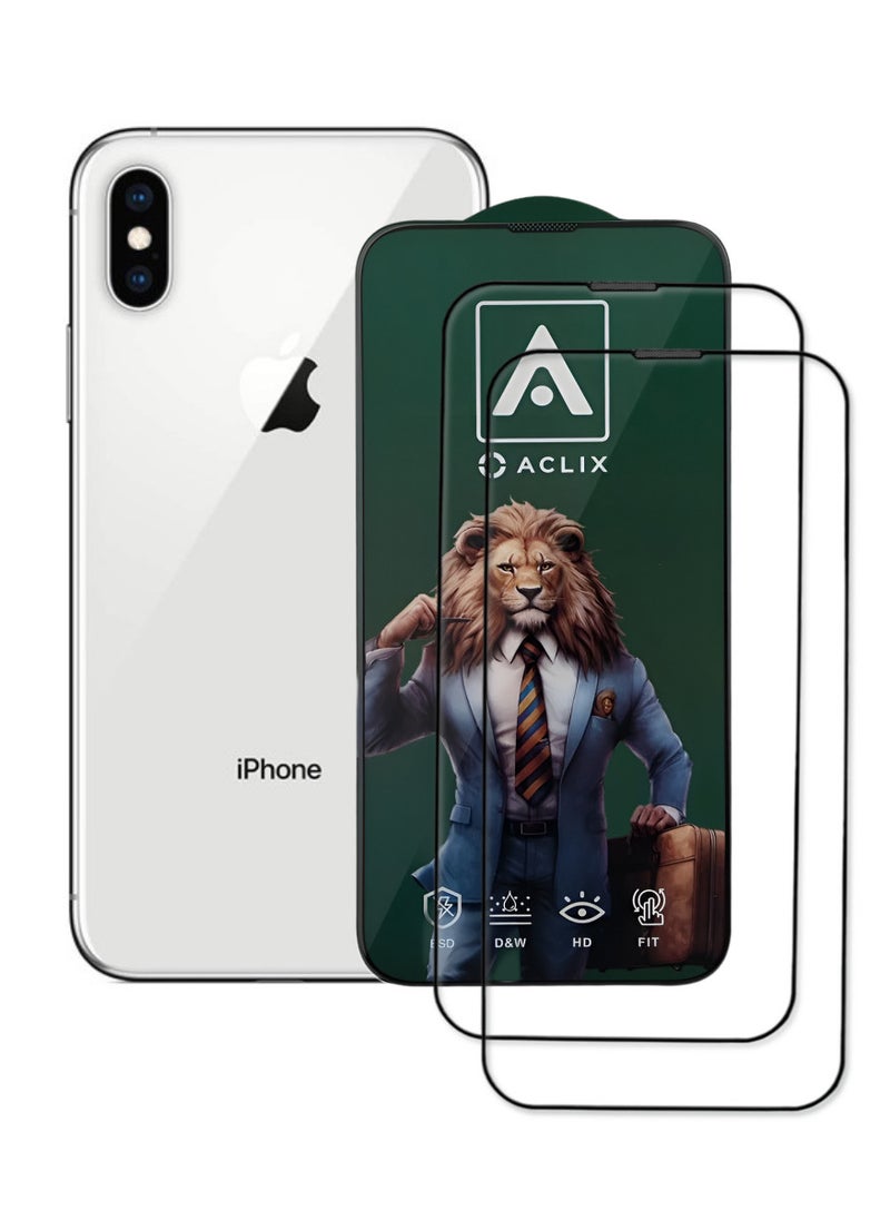 ACLIX 2 Pieces Antistatic ESD Dustproof Premium Quality High Definition Tempered Glass Screen Protector Designed For  iPhone XS Max - Image 1