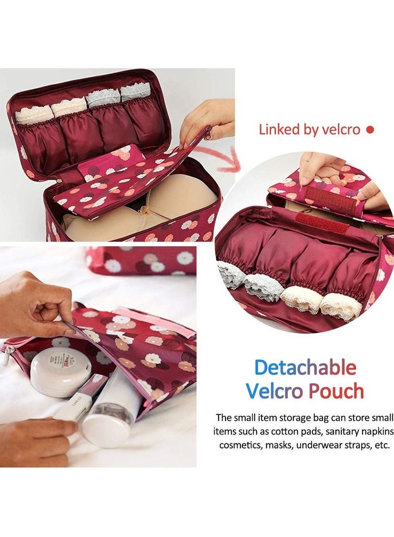 النساء قابلة للطي مقسم منظم الصدرية صندوق السفر ضرورة للطي الحالات ربطة العنق الجوارب الملابس الداخلية الملابس الداخلية حقيبة تخزين - Image 3