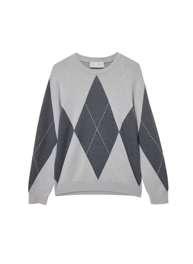 Jack&jones Men's Autumn Diamond Pattern Sweater,  New Pullover Comfortable Long-sleeve Versatile Knit Top 225324005 - Image 3