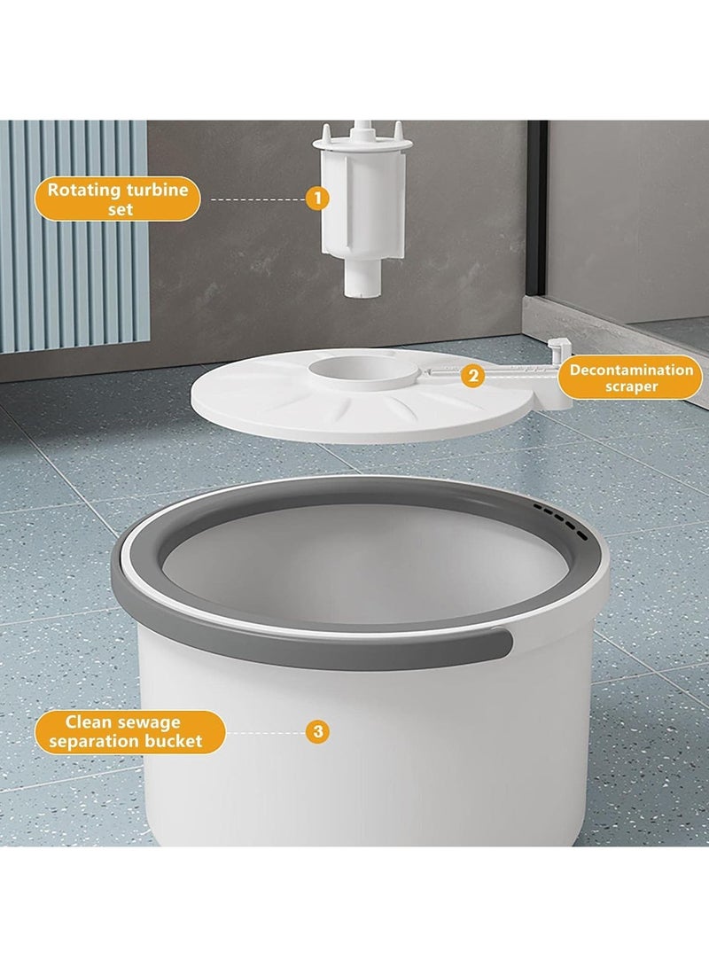 DubaiGallery Hand-Free Sewage Separation Mop Set: Rotating Mop and Bucket with Mop Cloth, Dual Wet/Dry Usage, Easy to Clean, Suitable for Home and School, Plastic Material - Image 4
