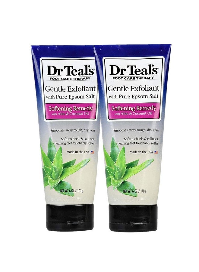 Dr Teal's Dr. Teals Softening Remedy Coconut Oil Foot Scrub Gift Set (2 Pack, 6oz ea.) - Essential Coconut Oils & Aloe Vera Replenish and Moisturize Dry, Damaged Skin - Blended with Pure Epsom Salt  - Image 1