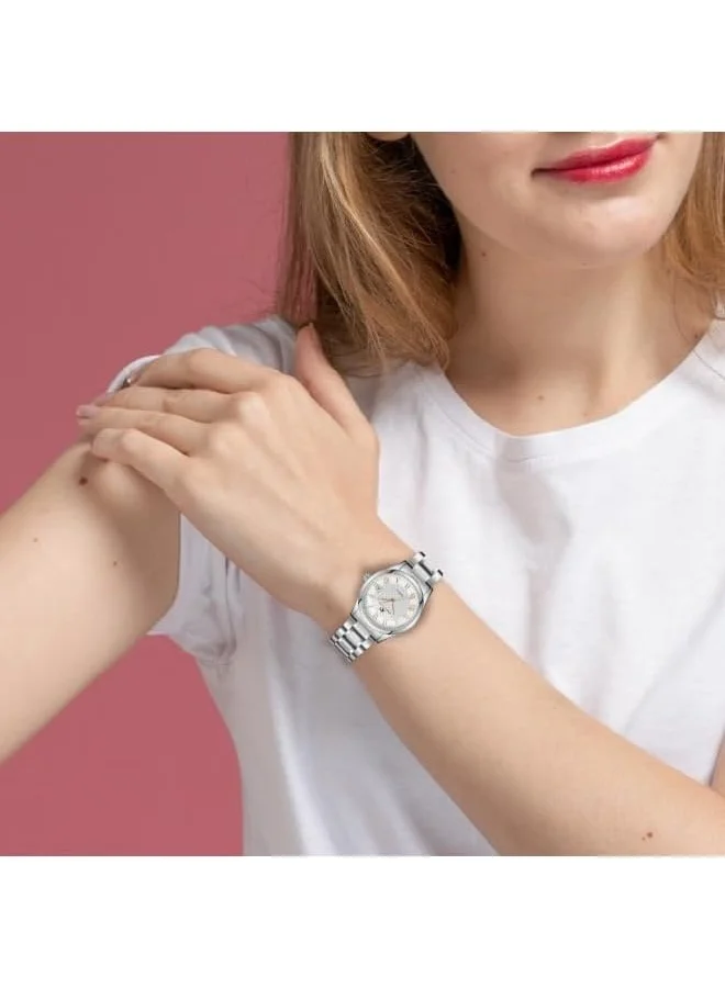 KENNETH SCOTT Ladies'S Watch, Analog Display And Stainless Steel Strap - K25504-Sbswk, Silver