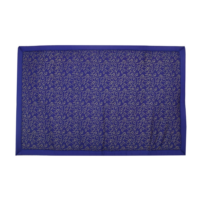 Generic Future Lifestyle Foldable Cushion Mat Korai River Grass 4 X 6 ft Fabric Blue Butter Satin with 18 MM Soft Foam Portable and Comfort Sleep  - Image 4