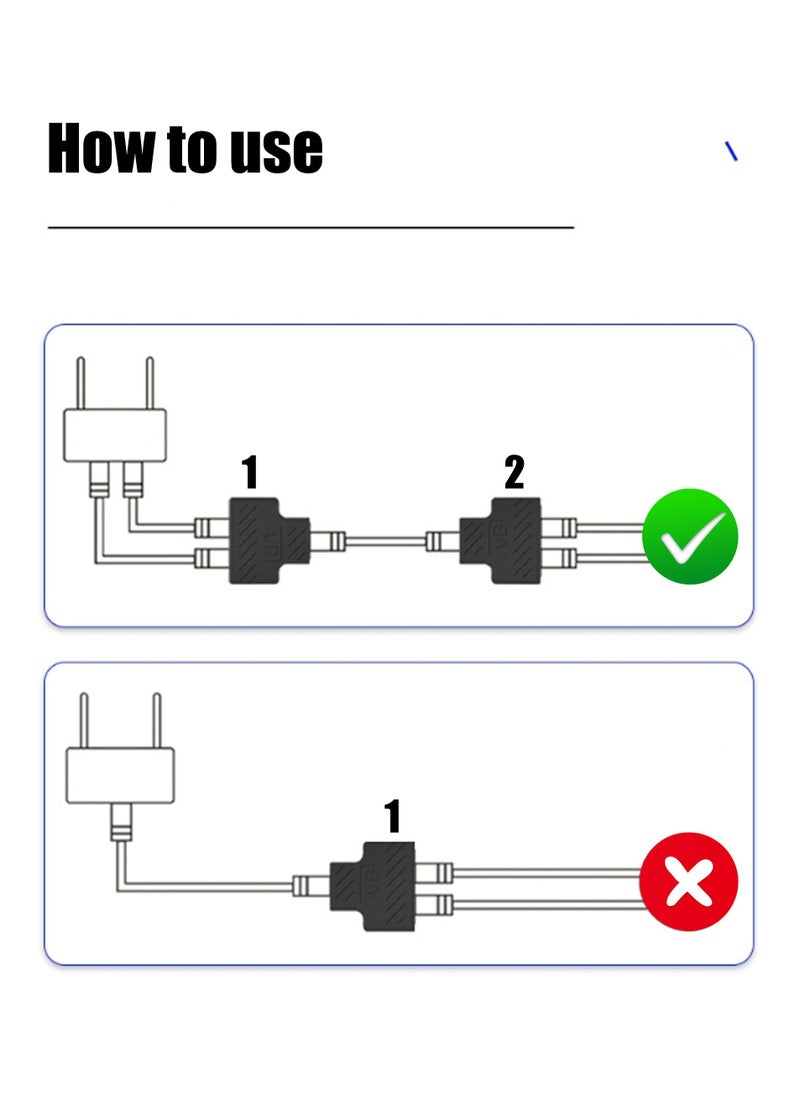 Generic 4Pcs RJ45 Ethernet Splitter Adapter, 1 to 2 Ethernet Extender Connecter Female to 2 Female 8P8C Extender Plug LAN Couple Network for Cat5 Cat5e Cat6 Cat6e Cat7  - Image 4