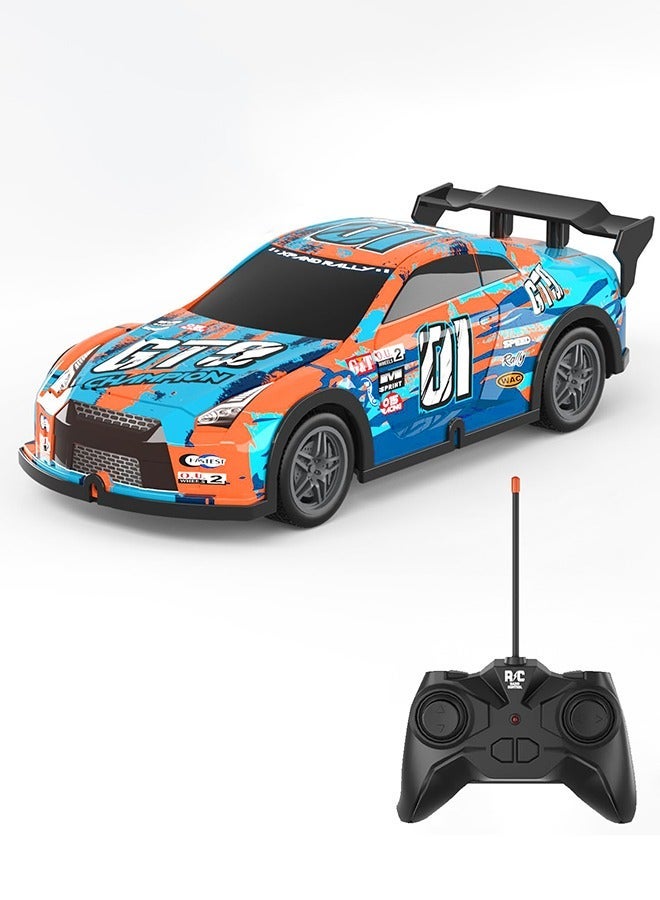 gearbox Luminous Remote Control Car, Light Up RC Car Toys, 2.4GHz 1:22 Scale 15KM/H Off-Road with Cool LED Lights Racing Rechargeable Toy Car for Christmas Birthday Kids Boys for 6-7 8-12 Year Old- Blue - Image 1