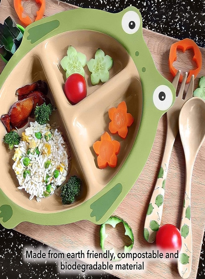 Nuby Eco-Friendly Natural Rice Husk Plate- Frog, 6+ Months, Fully Compostable and Biodegrable - Image 2