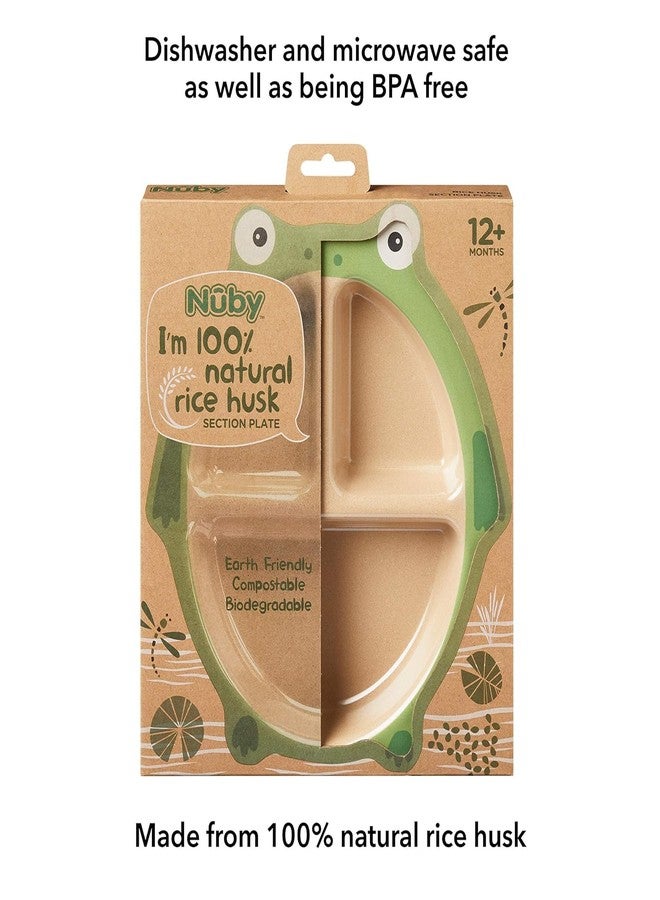 Nuby Eco-Friendly Natural Rice Husk Plate- Frog, 6+ Months, Fully Compostable and Biodegrable - Image 4