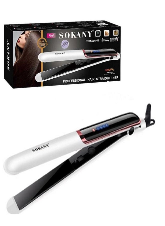 sokany SK-955 Professional Hair Straightener -white - Image 2