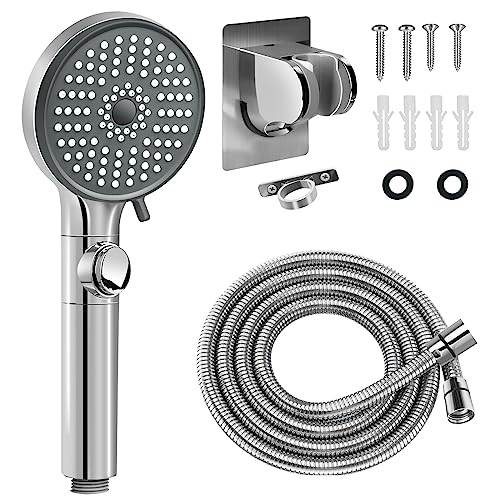 FOCSPROD RV Shower Head with Hose High Pressure 5 Mode Shower head Replacement Showerheads for RVCampers Travel Trailer Motorhome for Water Saving Handheld Shower Head Holder and Hose On Off Switch - Image 1
