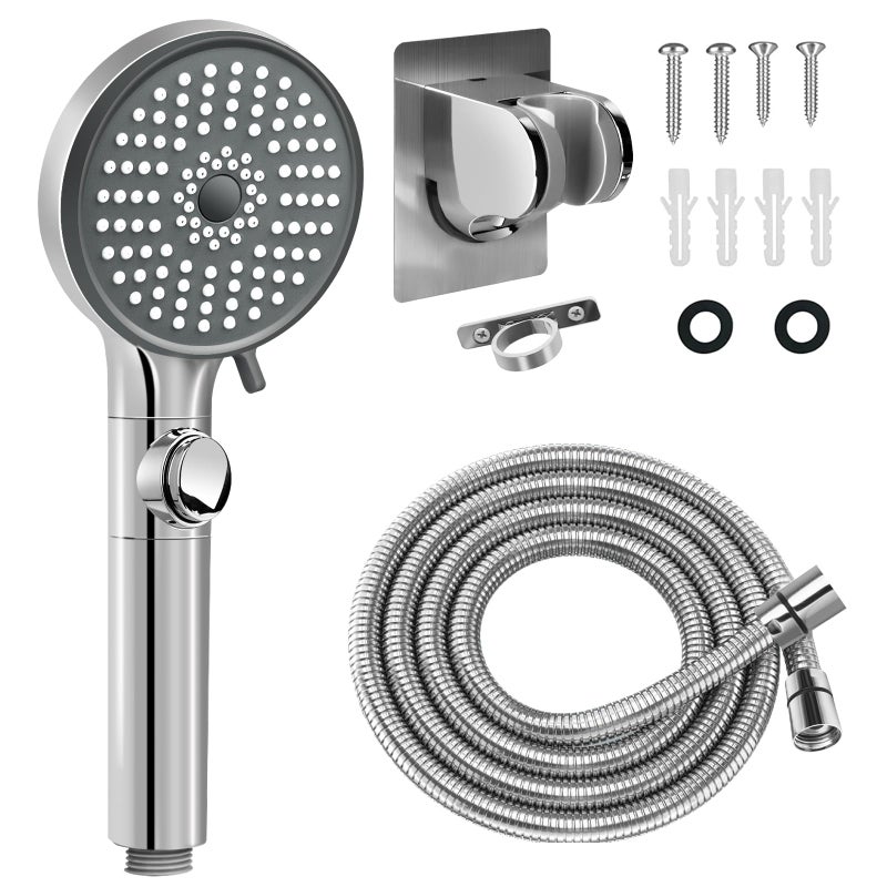 FOCSPROD RV Shower Head with Hose High Pressure 5 Mode Shower head Replacement Showerheads for RVCampers Travel Trailer Motorhome for Water Saving Handheld Shower Head Holder and Hose On Off Switch - Image 2
