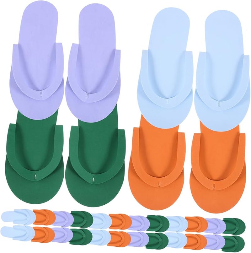 Disposable EVA Pedicure Slippers 24 Pairs Anti Slip Spa Travel Lightweight Guest House Slippers - Image 1